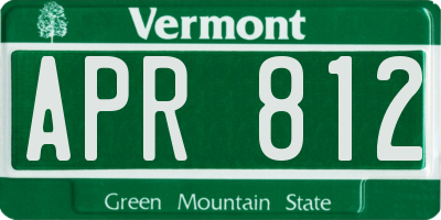VT license plate APR812