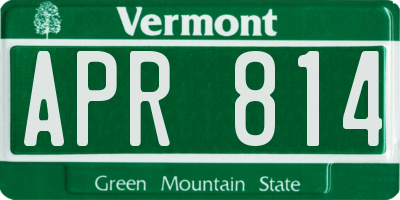 VT license plate APR814