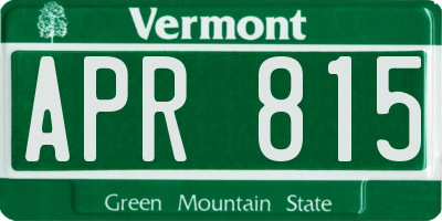VT license plate APR815