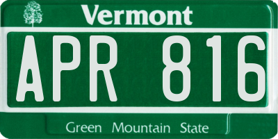 VT license plate APR816