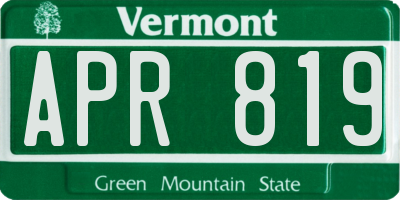 VT license plate APR819
