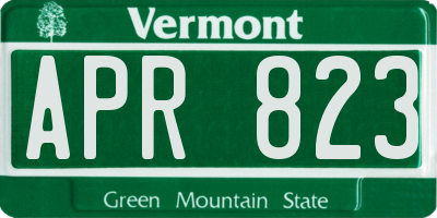 VT license plate APR823