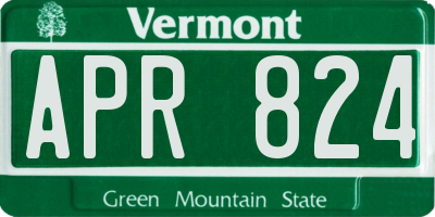 VT license plate APR824