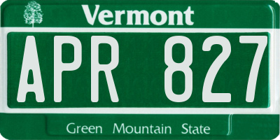 VT license plate APR827