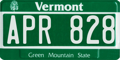 VT license plate APR828