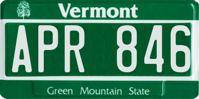 VT license plate APR846