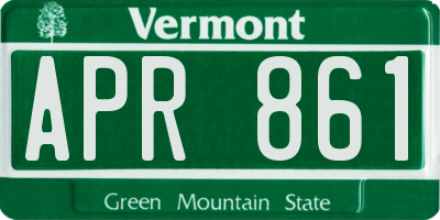 VT license plate APR861