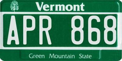 VT license plate APR868
