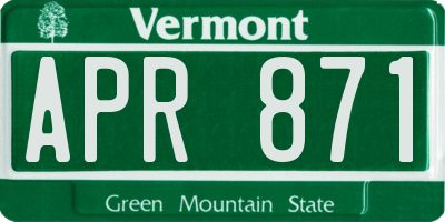 VT license plate APR871