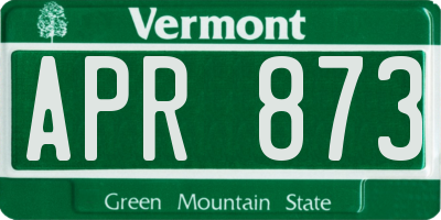 VT license plate APR873