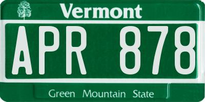 VT license plate APR878