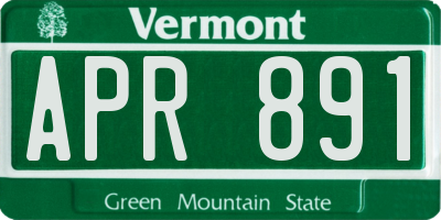 VT license plate APR891