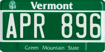 VT license plate APR896