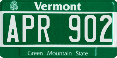 VT license plate APR902