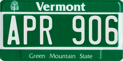 VT license plate APR906