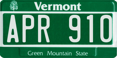 VT license plate APR910