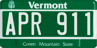 VT license plate APR911