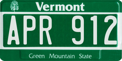 VT license plate APR912