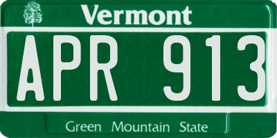 VT license plate APR913