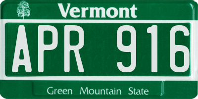 VT license plate APR916