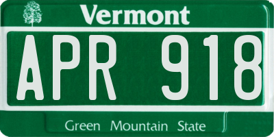 VT license plate APR918