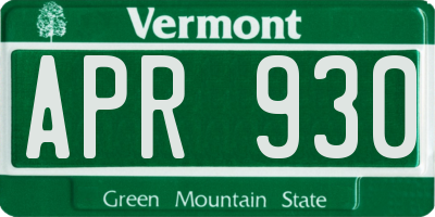 VT license plate APR930
