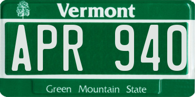 VT license plate APR940