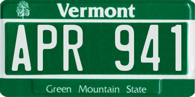 VT license plate APR941