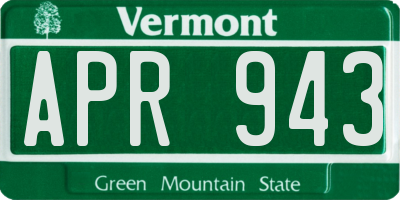 VT license plate APR943