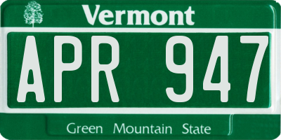 VT license plate APR947