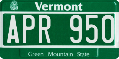 VT license plate APR950