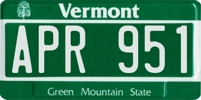 VT license plate APR951