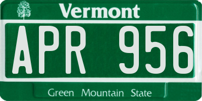 VT license plate APR956