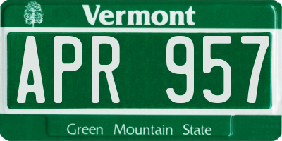 VT license plate APR957