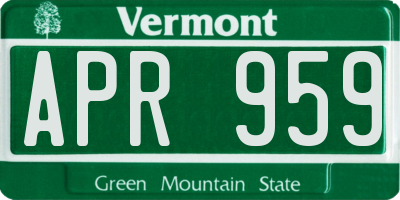 VT license plate APR959