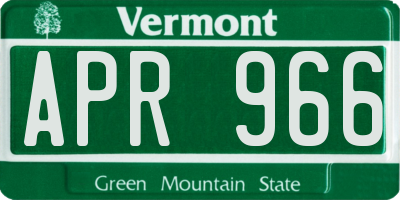 VT license plate APR966