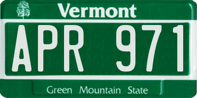 VT license plate APR971