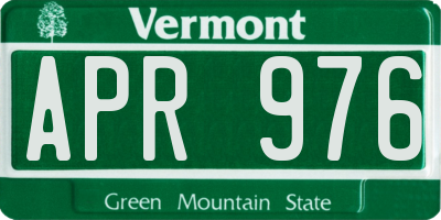 VT license plate APR976