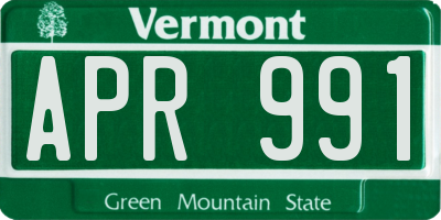VT license plate APR991