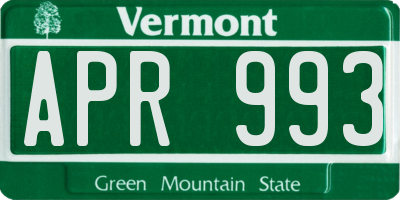 VT license plate APR993