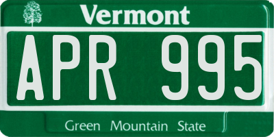 VT license plate APR995