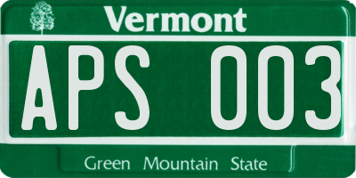 VT license plate APS003