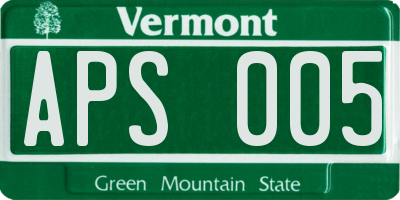 VT license plate APS005