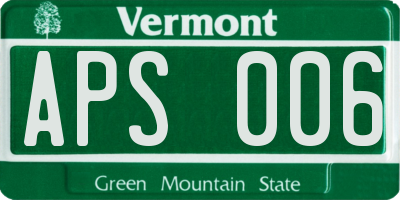 VT license plate APS006