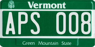 VT license plate APS008