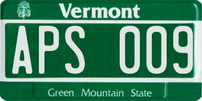 VT license plate APS009