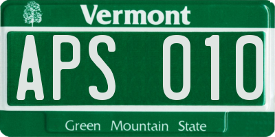 VT license plate APS010