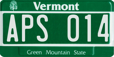 VT license plate APS014