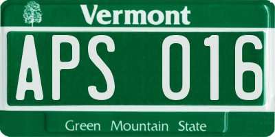 VT license plate APS016