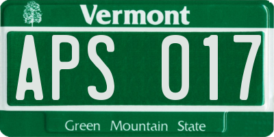 VT license plate APS017